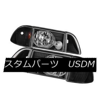 ヘッドライト フォード87-93ムスタングブラック交換ヘッドライトコーナーランプGT LX SVT Ford 87-93 Mustang Black