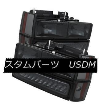 ヘッドライト シボレー/ GMC 88-93 C / K 1500 2500 3500スモークLEDバンパー+コーナーヘッドライトセット Chevy/