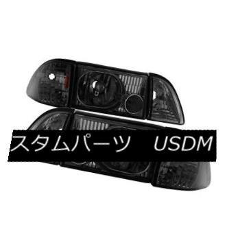 ヘッドライト フォード87-93ムスタングスモークライムライトヘッドランプコーナーランプGT LX SVT Ford 87-93 Mustang Sm