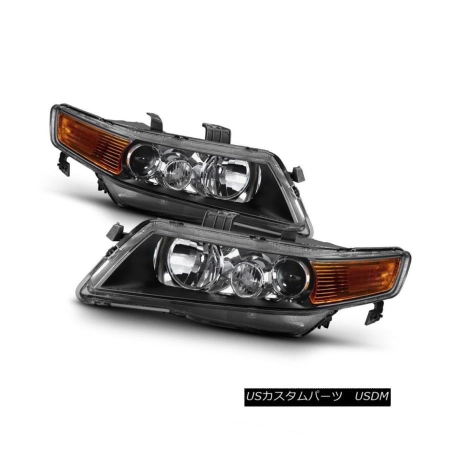 ヘッドライト アキュラ04-05 TSXブラックハウジング交換ヘッドライト左右セット Acura 04-05 TSX Black Housing Re