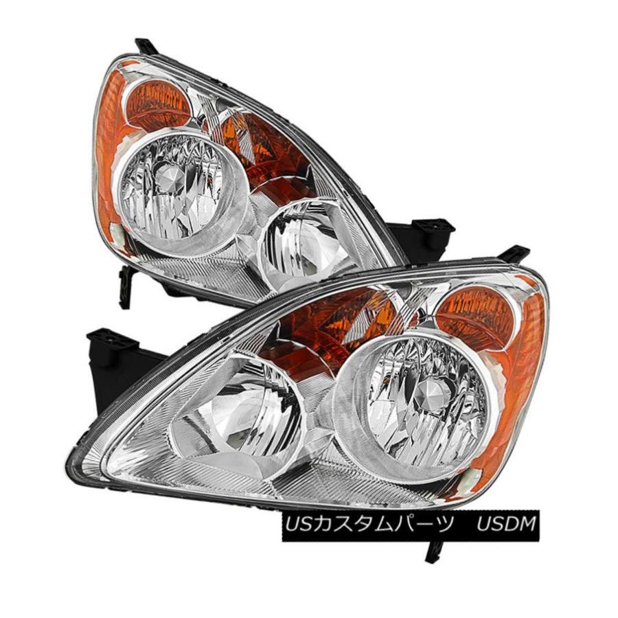 ヘッドライト ホンダ05-06 CR-Vクロームハウジング交換ヘッドライトペア*日本モデル* Honda 05-06 CR-V Chrome Hous