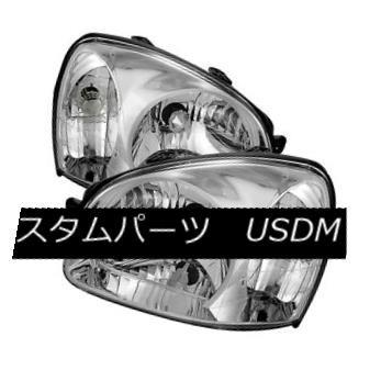 ヘッドライト フィットヒュンダイ03-06サンタフェクロームハウジング交換ヘッドライトランプペア Fit Hyundai 03-06 Santa Fe