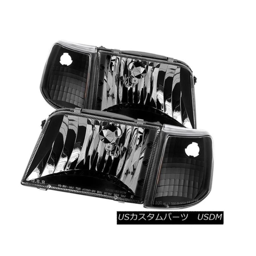 ヘッドライト フォード93-97レンジャーブラックハウジング交換ヘッドライト/コーナースポーツXL XLT STX Ford 93-97 Ranger