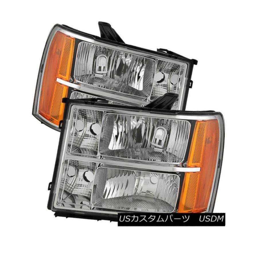 ヘッドライト GMC 07-13 Sierra 1500 2500 3500クロームハウジング交換ヘッドライトペアセット GMC 07-13 Sier