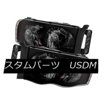 ヘッドライト ドッジ02-05 Ram 1500 2500 3500ブラックハウジングスモークレンズ交換用ヘッドライト Dodge 02-05 Ram
