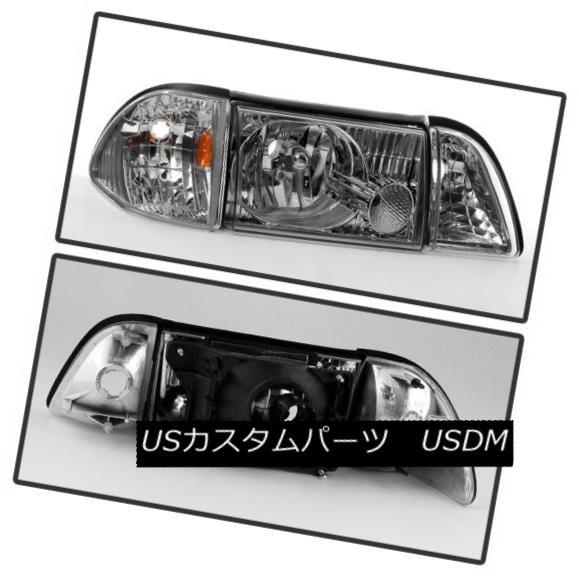 ヘッドライト フォード87-93ムスタングクロム交換ヘッドライトコーナーランプペアGT LX SVT Ford 87-93 Mustang Chromの画像