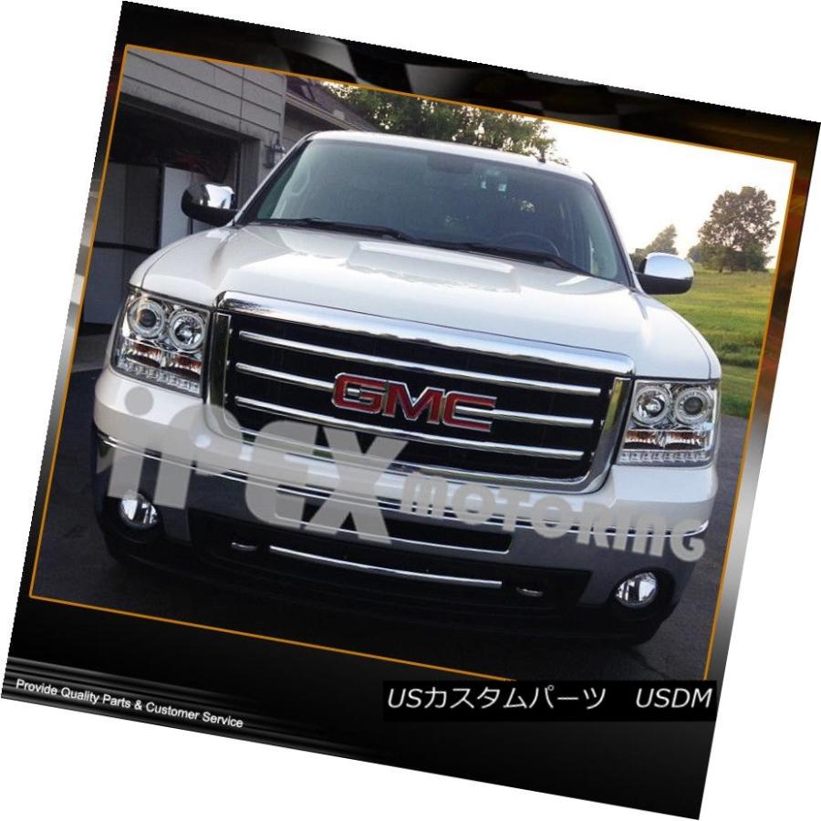 ヘッドライト 2007-2013 GMC Sierra 1500 / 2500HDハロープロジェクタークロームヘッドライト+ LEDテールライト 20の画像
