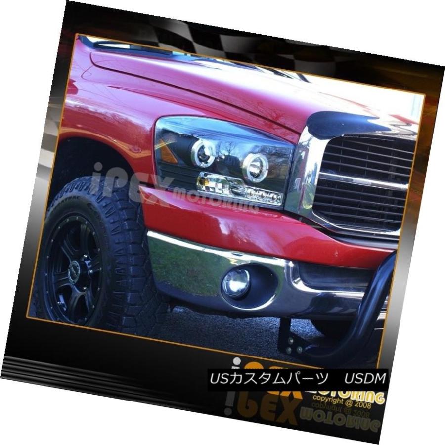 ヘッドライト 2006 2007 2008 Dodge Ram 1500 2500 3500 HaloプロジェクターLEDブラックヘッドライトペア 2