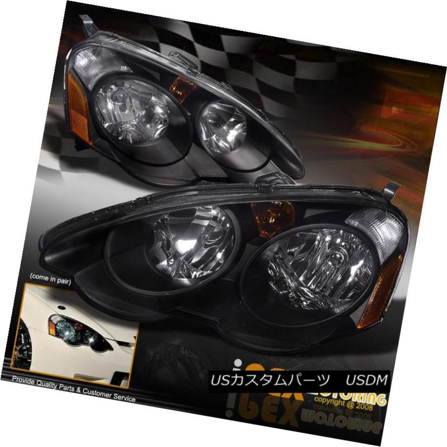 ヘッドライト NEWすべての2002-2004 Acura RSX DC5 JタイプRスタイルブラックヘッドライトヘッドランプ NEW For All