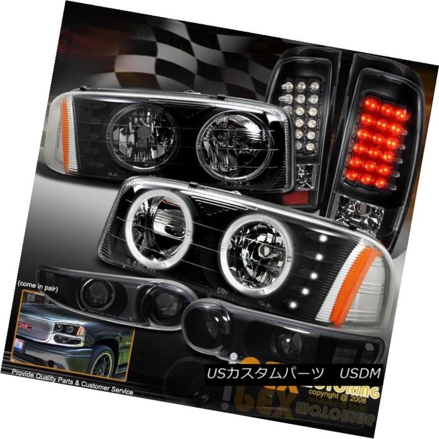 ヘッドライト ブラックコンボ：2004-2006 GMC Sierra Denali LEDハローヘッドライトW / LEDテールランプ Black