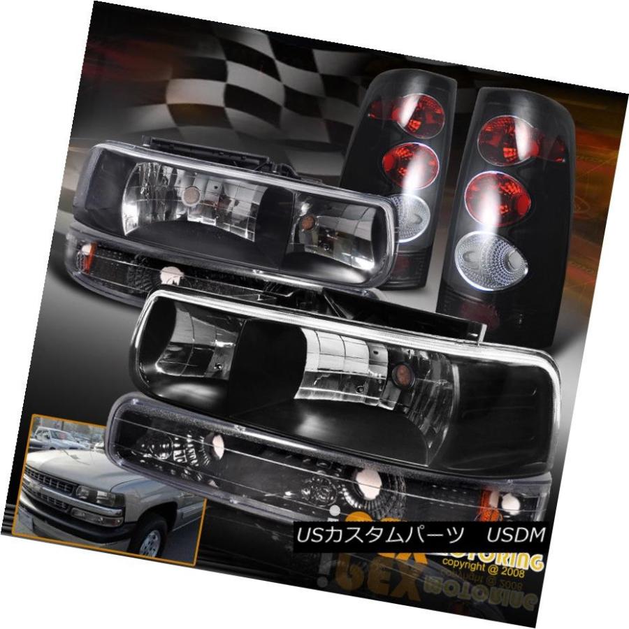 ヘッドライト [6PC] 1999-2000シボレーシルバラードブラックヘッドライト+ダークスモークテールライト [6PC] For All 1999