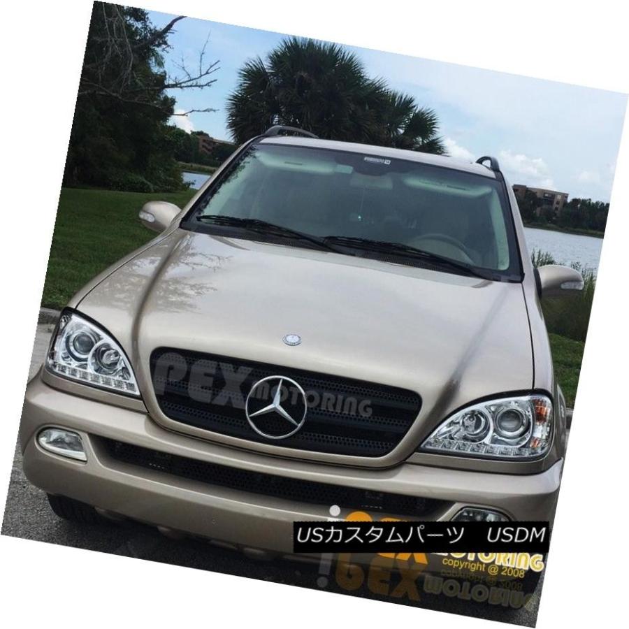 ヘッドライト 1998-2001 Mercedes Benz ML W163 ML320 ML430 LED DRLプロジェクターヘッドライトクロームの画像