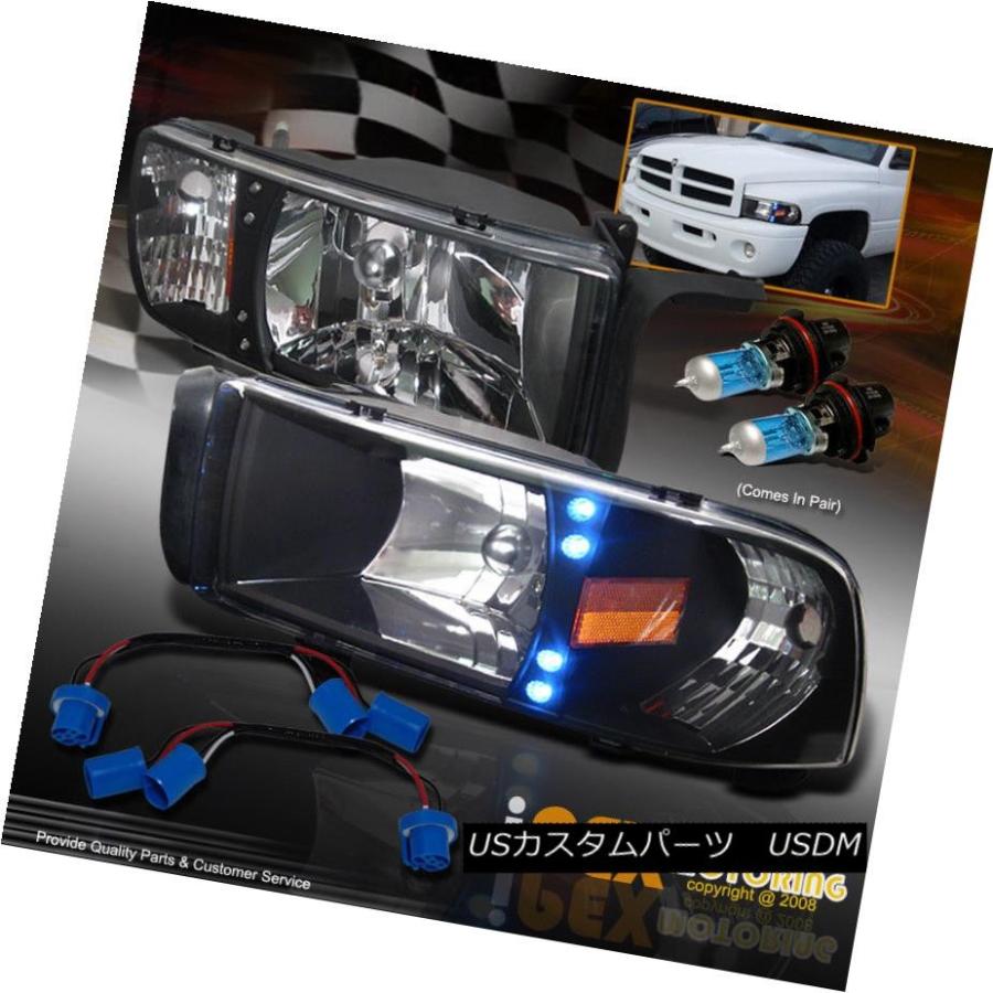 ヘッドライト 1997-2001 Dodge Ram 1500 SPORT \"Bright LED DRLライトストリップ\"ブラックヘッドライト Fo