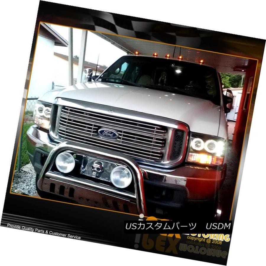 ヘッドライト 99-04 Ford F250スーパーデューティーヘイロープロジェクターブラックヘッドライト+ LEDテールライトスモーク 99-04の画像