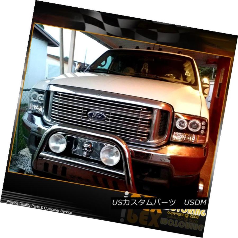 ヘッドライト 99-04 Ford F250スーパーデューティーヘイロープロジェクターブラックヘッドライト+ LEDテールライトスモーク 99-04の画像