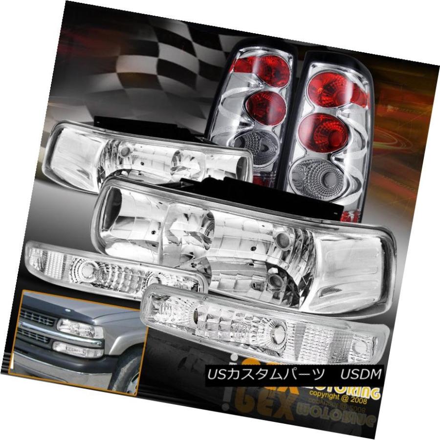 ヘッドライト 1999-2002 Chevy Silverado [6PCs]クロームヘッドライト+バンパーシグナル+テールライト 1999-2002