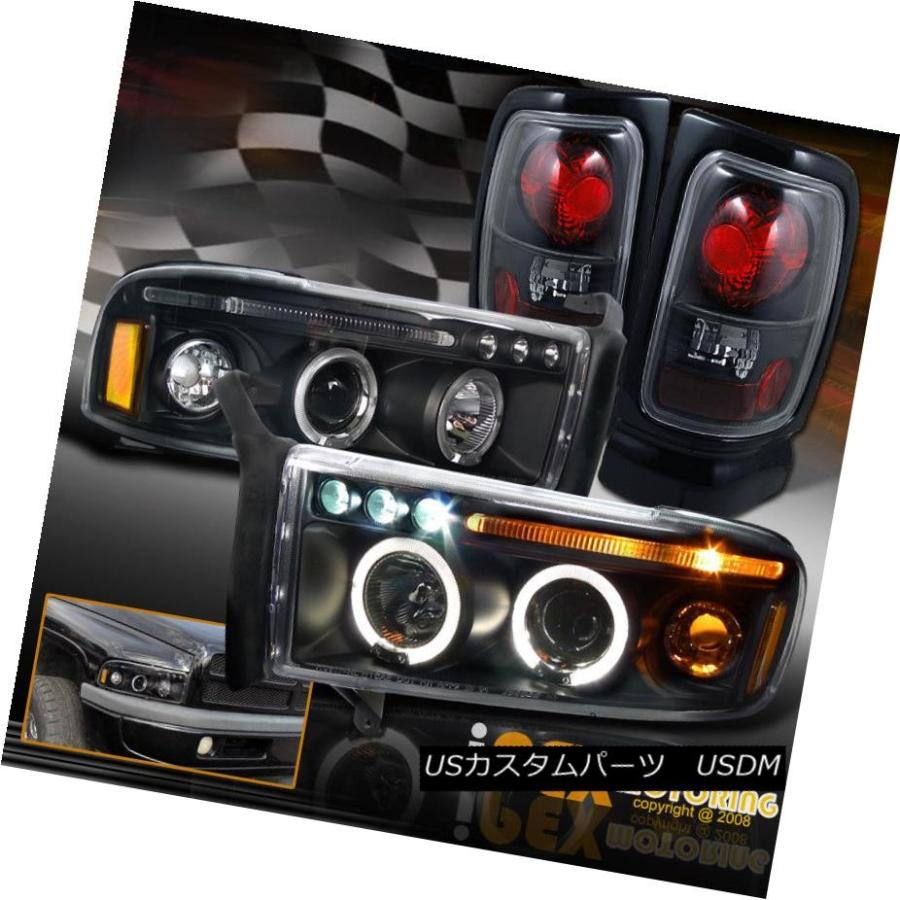 前照灯 1994-2001 Dodge Ram 1500 2500月暈映写機LED前照灯+テールランプ黒いこと 1994-200 自動車-車、バイク、自転車-ライト、レンズ