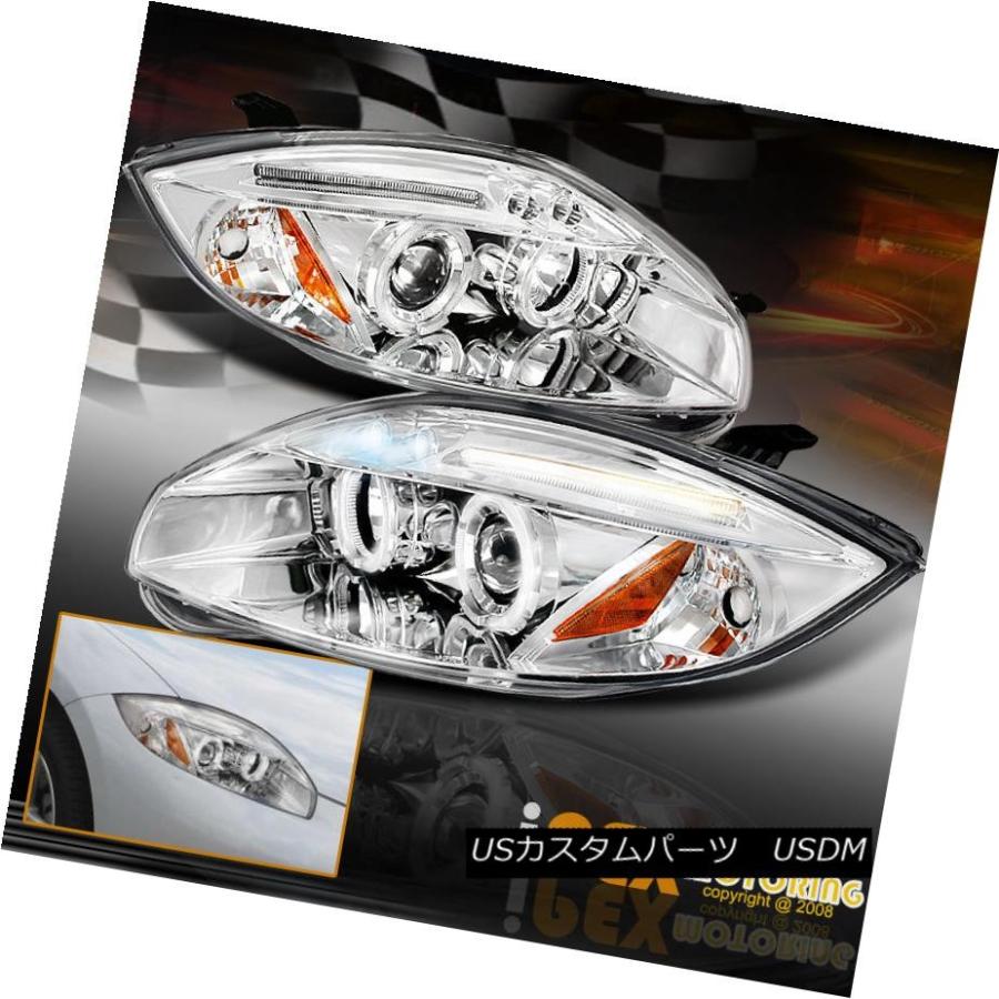 前照灯 2006-2011三菱Eclipse GT GS SPYDER LEDハロープロジェクタークロームヘッドライト 2006-2011 Mi 車、バイク、自転車-ライト、レンズ