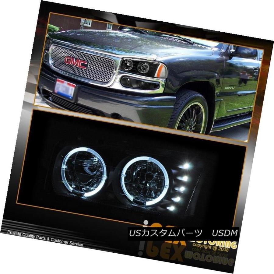 ヘッドライト 2000-2006 GMC Yukon Denali [6PCS]デュアルヘイローブラックヘッドライト+ LED REDテールライト 2の画像