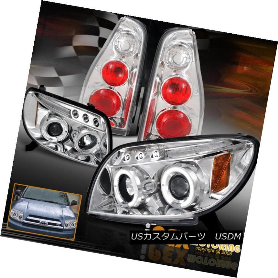 ヘッドライト 2003-2005トヨタ4Runner HaloリムプロジェクターLEDヘッドライト+テールライトクローム 2003-2005 Toyo