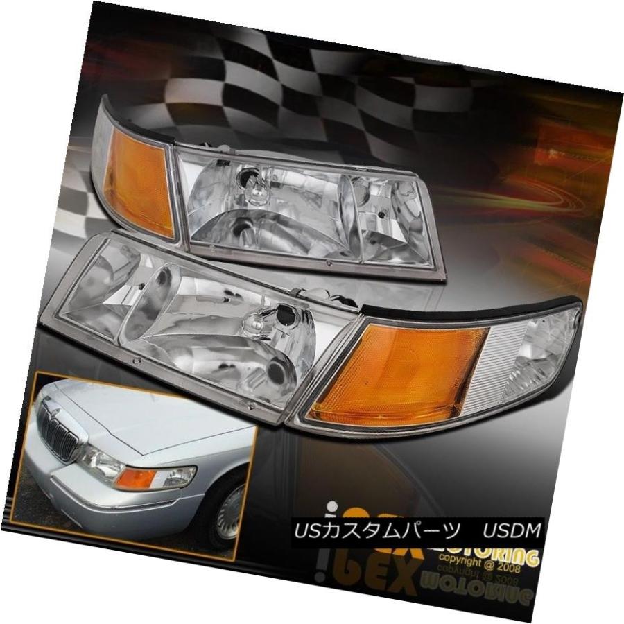 ヘッドライト 1998-2002 Mercury Grand MarquisクロームヘッドライトW /クリアコーナー信号灯 1998-2002 Mer