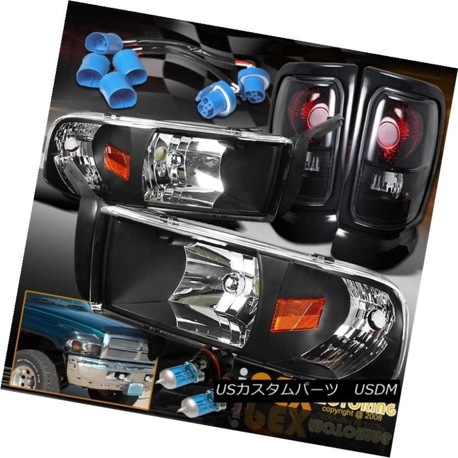 ヘッドライト 1997-2001ダッジRAM「1500 2500 SPORT」ブラックヘッドライト+ブラックスモークテールライト 1997-2001