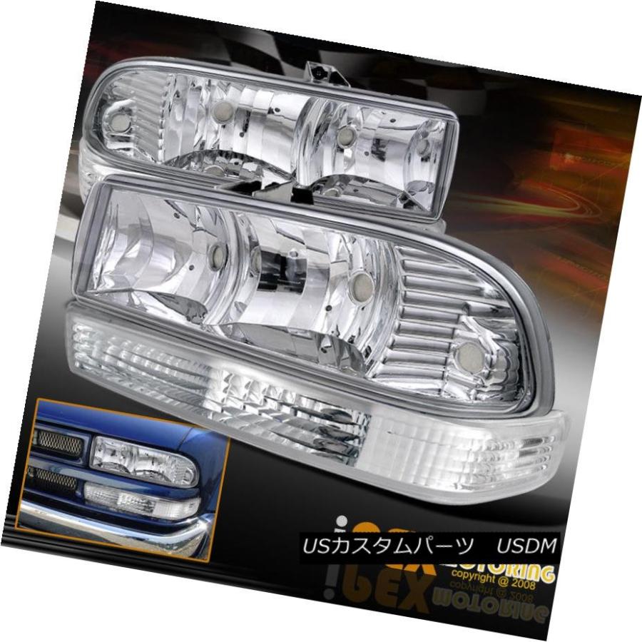 ヘッドライト 1998-2004 Chevy S10 S-10 BlazerクロームユーロヘッドライトW /バンパーシグナルライト 1998-2004