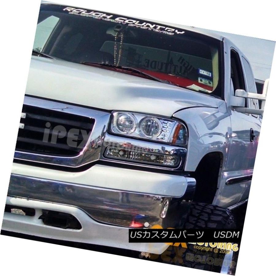 ヘッドライト GMC Sierra 1500 2500 Halo LEDクロームヘッドライトW /シグナル+ LEDテールライトレッド GMC Sieの画像