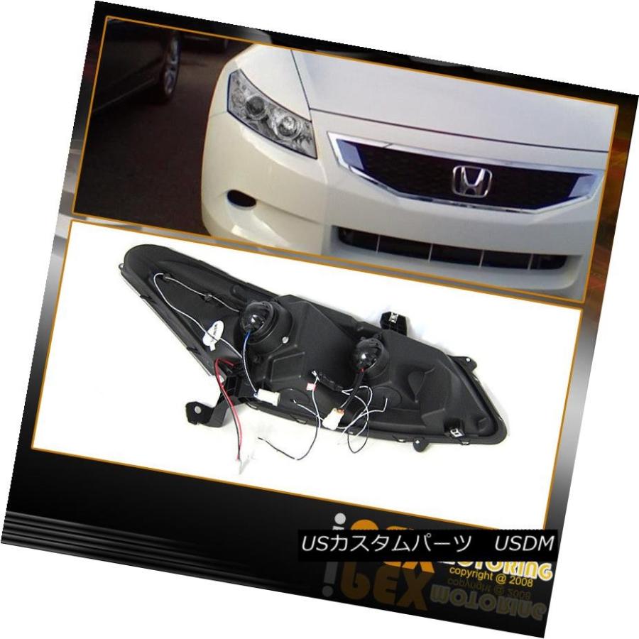 ヘッドライト 2008-2012 Honda Accord 2Dr AngelEye HalosプロジェクターLEDクロームヘッドライト 2008-2の画像