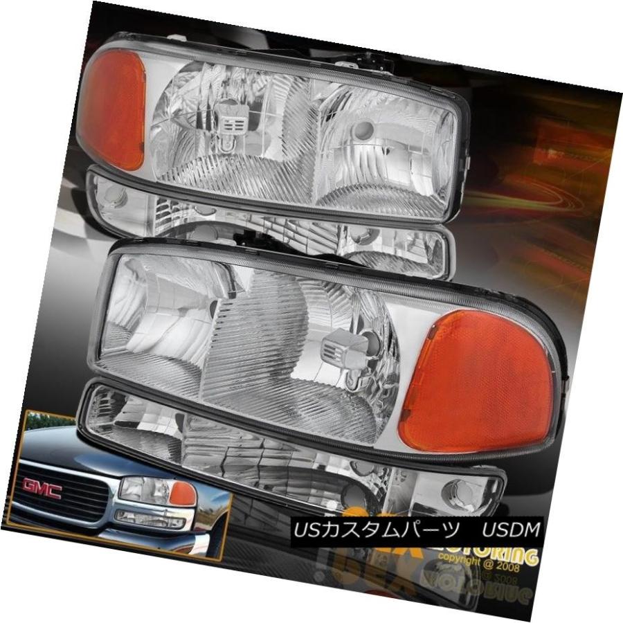 ヘッドライト New 1999-2006 GMC Sierra / 2000-2006ユーコンクロームヘッドライト+バンパーシグナルライト New 1