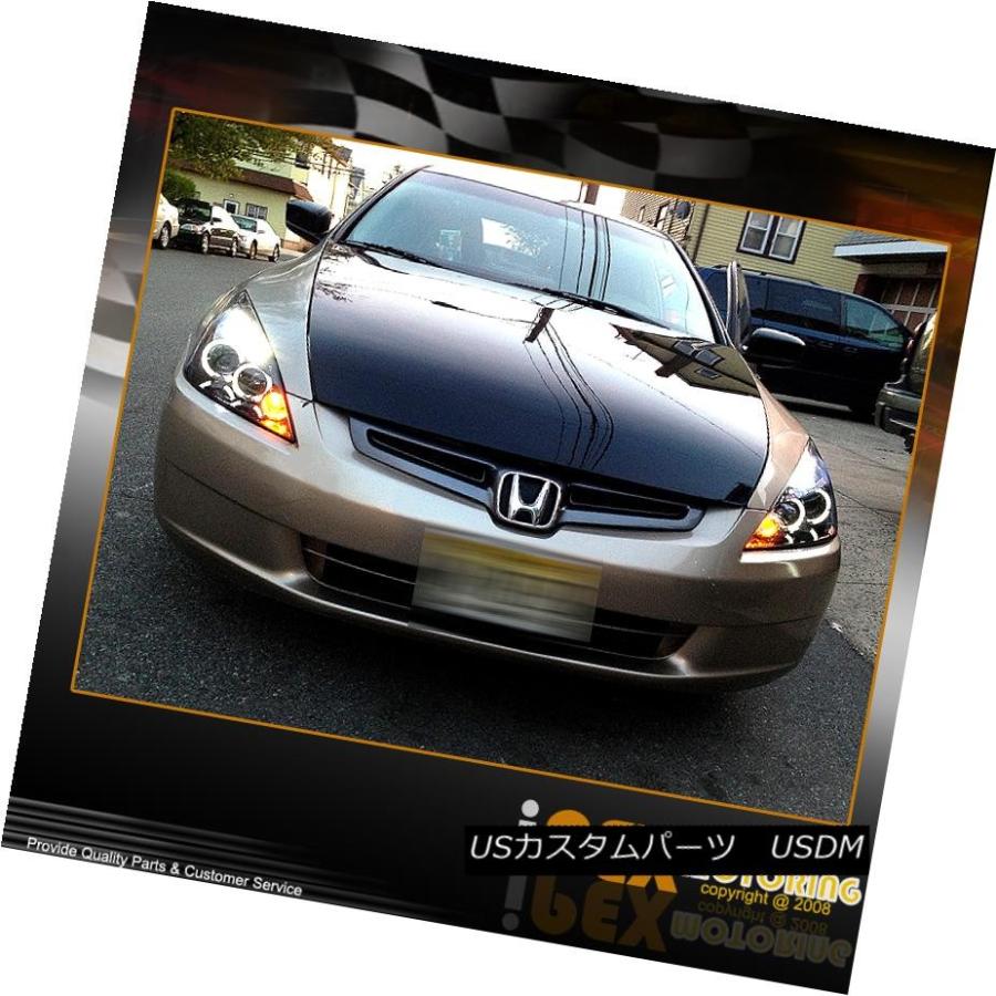 ヘッドライト 2003-2005 Honda Accord [ブラックスモーク] HaloプロジェクターLEDヘッドライト+テールライト 2003-2の画像