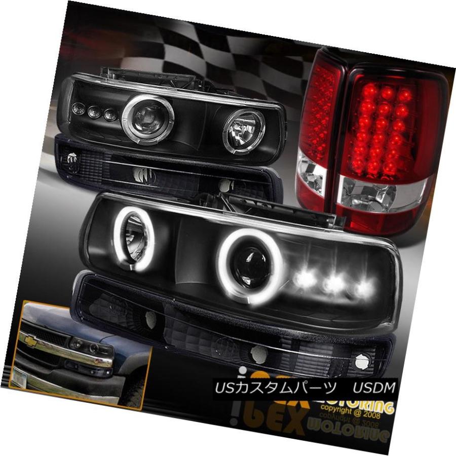 ヘッドライト 郊外のタホハロープロジェクターブラックヘッドライト+シグナルランプ+ LEDテールライト Suburban Tahoe Halo Pro