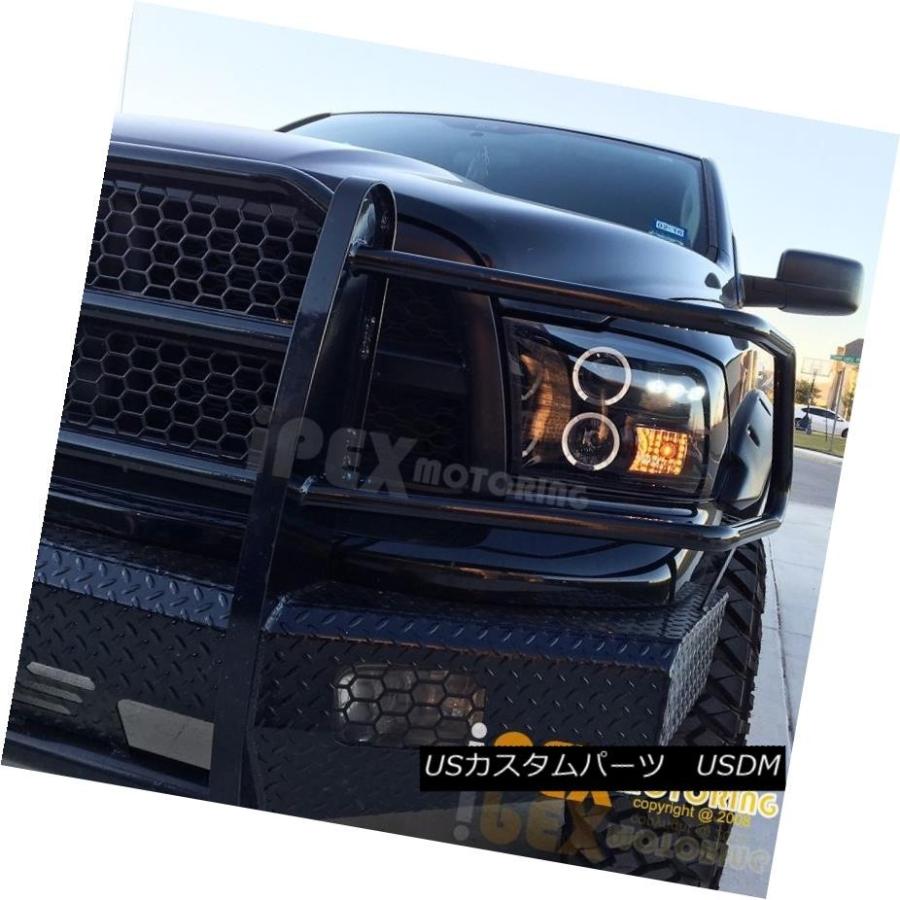 ヘッドライト 09-16 Dodge Ram 1500 2500ハロープロジェクターLEDブラックヘッドライト+ダークスモークテール 09-16 Doの画像