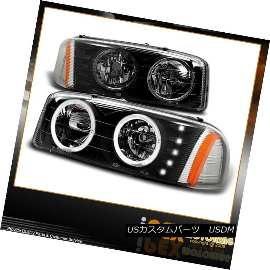 ヘッドライト 2004-06 Sierra 1500 2500ハローブラックヘッドライト信号/ LEDテールライトスモーク 2004-06 Sierrの画像