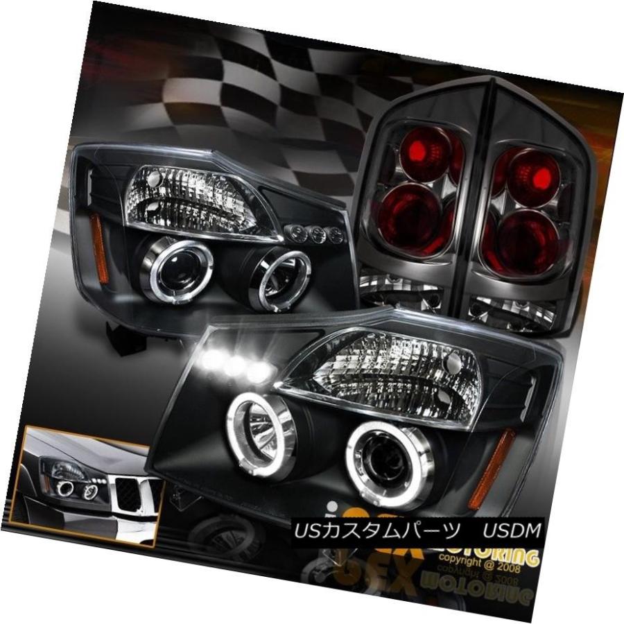 前照灯 2005-2007日産アルマダヘイロープロジェクター用黒いことLED前照灯+雲煙  eテールランプ F 自動車-その他ライト
