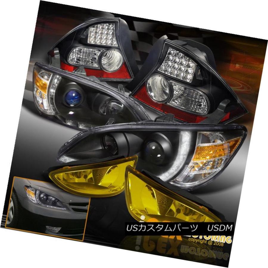 ヘッドライト 2004-2005 Honda Civic 2DrプロジェクターLEDブラックヘッドライト+テールライト+フォグライト 2004-200