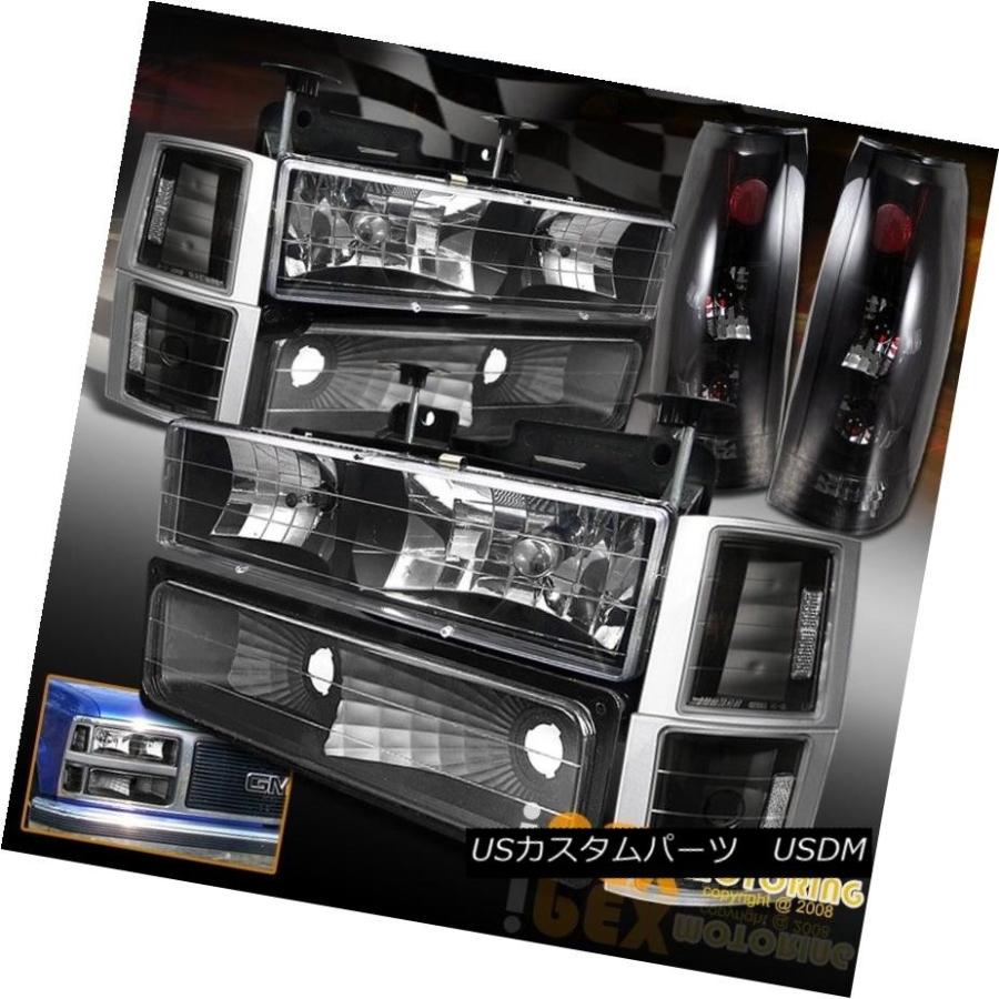 ヘッドライト 1994-1998 GMC Yukon Sierra [10PC Black]ヘッドライト+ダークスモークテールライト+電球 1994-