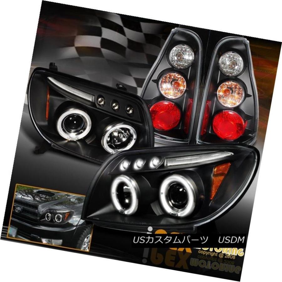 ヘッドライト 2003 2004 2005トヨタ4Runner HaloプロジェクターLEDブラックヘッドライトテールライト 2003 2004 20