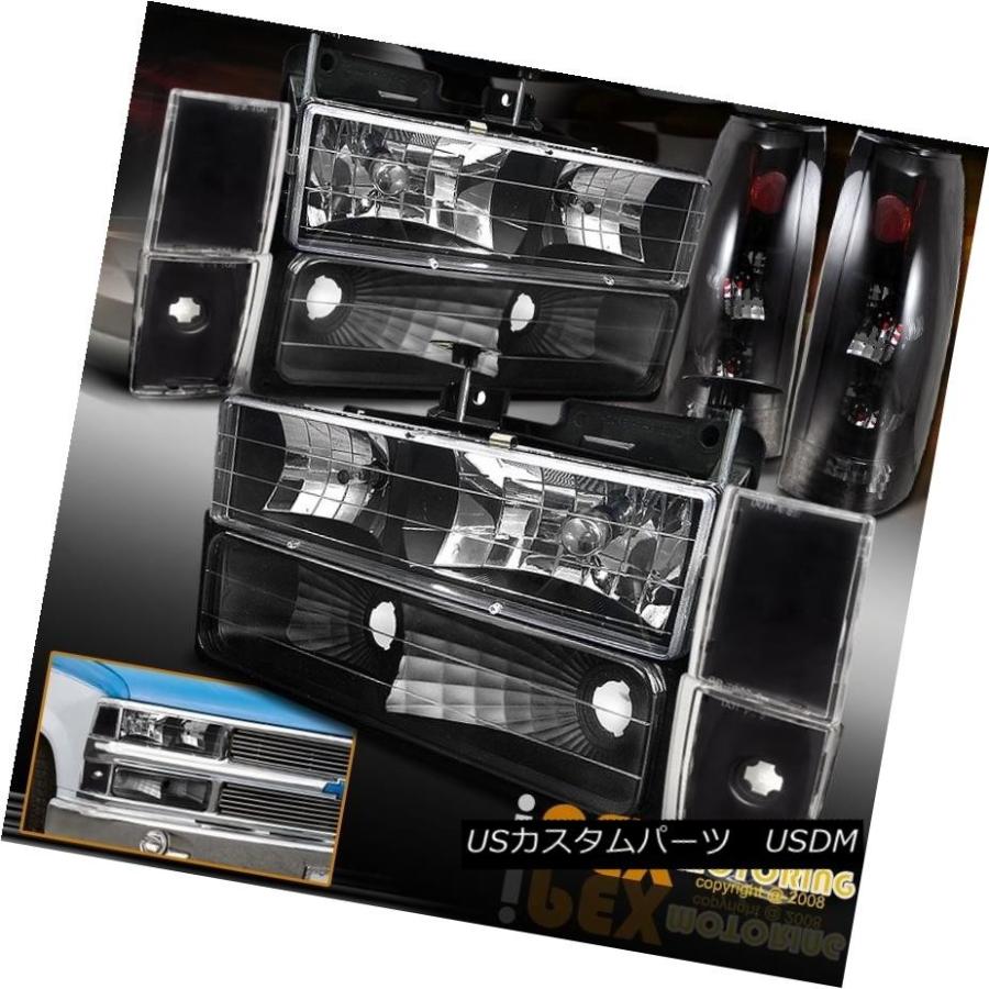 ヘッドライト 88-93 GMC / Chevy Silverado郊外[10PCS]ブラックヘッドライト+ダークスモークテールライト 88-93 G