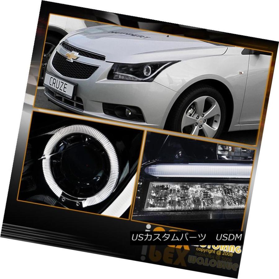 ヘッドライト 2011-2014シボレークルーズグローLEDストリップW /ハロープロジェクターグロスブラックヘッドライト 2011-2014 Cheの画像