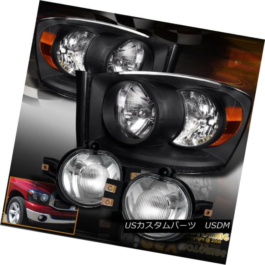 前照灯 NEW 2006-2008 Dodge Ram 1500 2500 3500黒いこと前照灯+フルフォグライトキット NEW 200 ライト、レンズ-自動車-その他ライト
