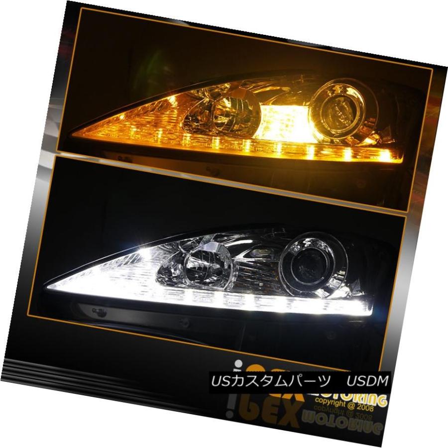 ヘッドライト 2006年 -  2010年レクサスIS250「LED信号+ DRL」プロジェクター着色スモークブラックヘッドライト 2006-2010の画像