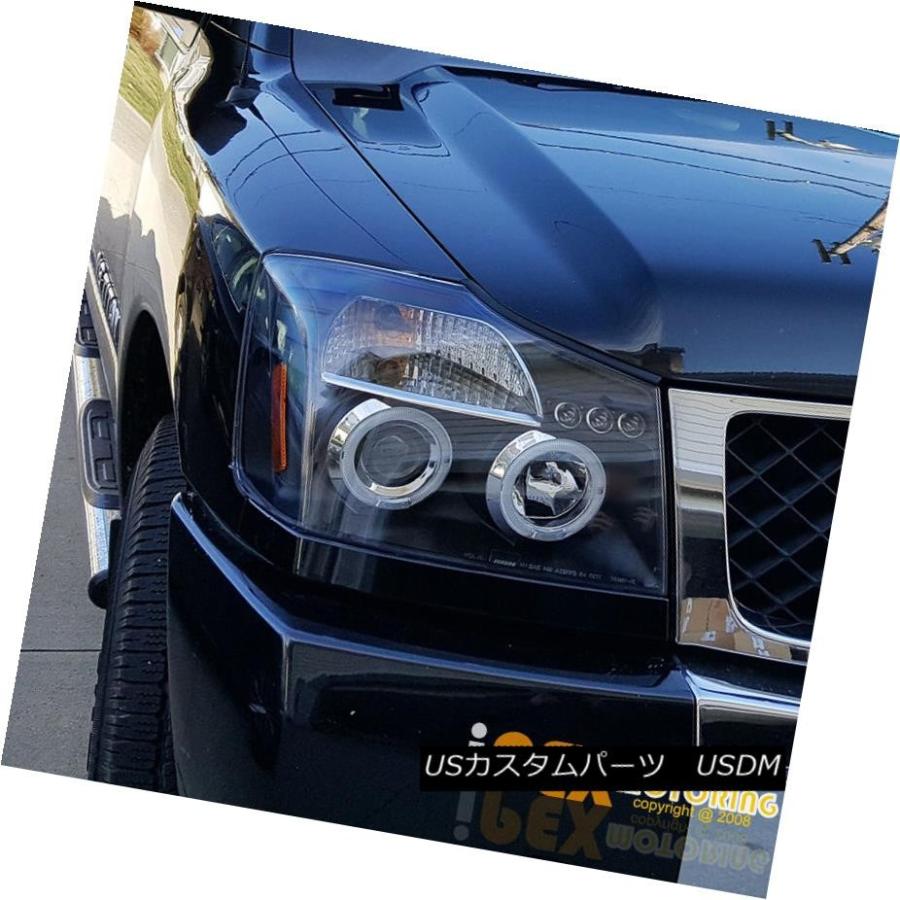 ヘッドライト 2004年?2014年のNEW Nissan Titan Haloプロジェクターヘッドライト+ LEDテールライトブラック NEW Foの画像