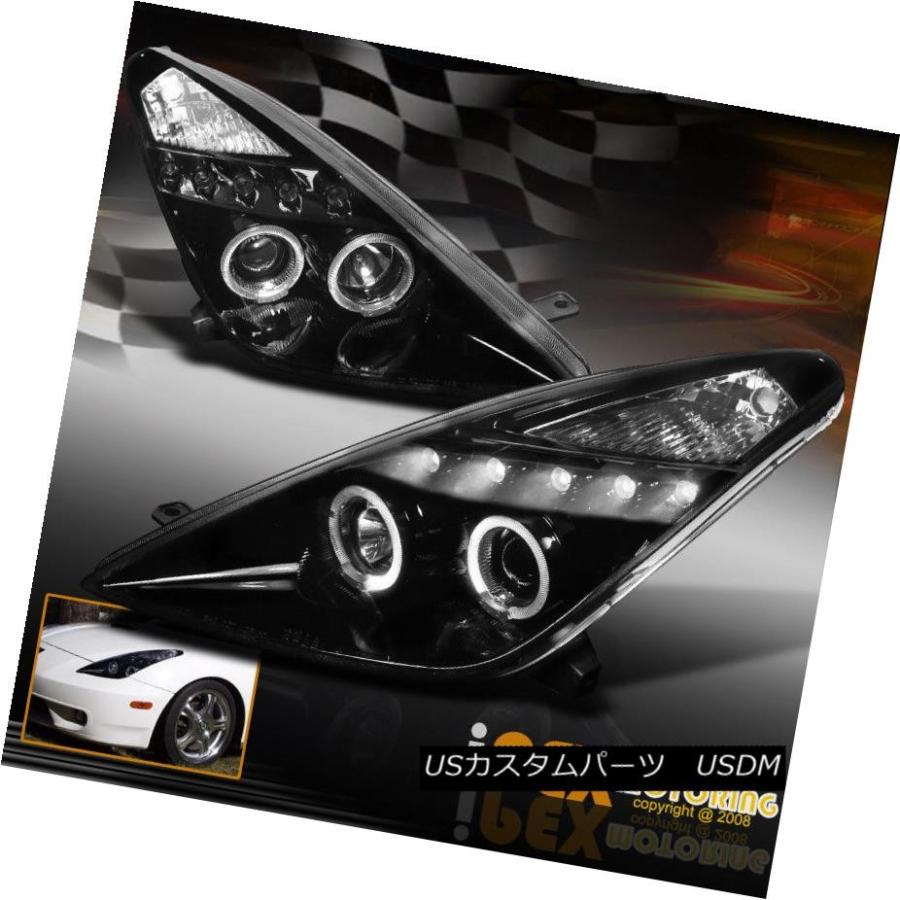 ヘッドライト Toyota Celica GT GTS HaloプロジェクターLED Shiny Blackヘッドライト NEW For 2000-2