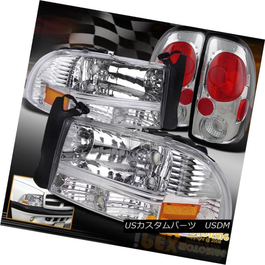 ヘッドライト NEW 1997-2004 Dodge DakotaクロムユーロヘッドライトW /シグナル+テールライト NEW For 1997-20