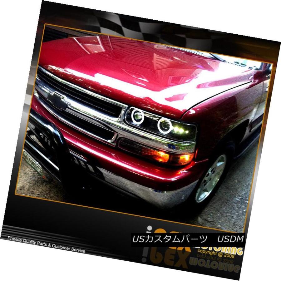 ヘッドライト 99-02シボレーシルバラードプロジェクターブラックヘッドライトスモークLEDテールライトフォグライト 99-02 Chevy Silvの画像
