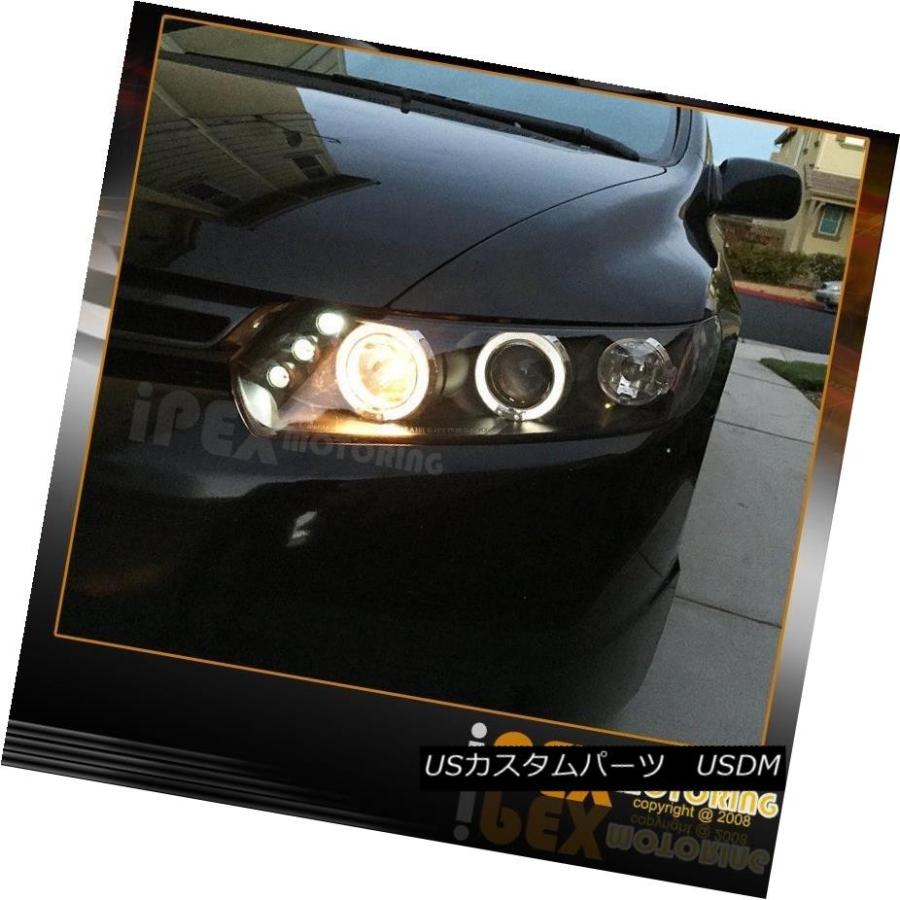 ヘッドライト 2006-2011 Honda Civic 2Dr HaloプロジェクターLEDブラックヘッドライト+煙テールライト 2006-2011の画像