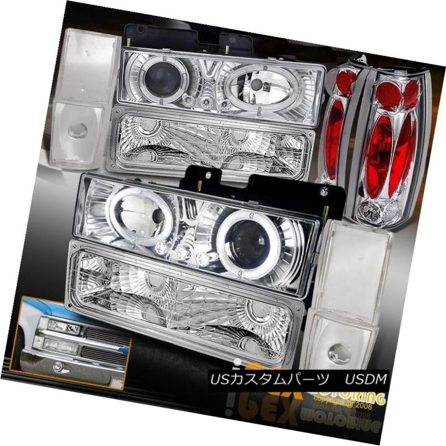ヘッドライト 1988-1993 GMC Chevy Silverado HaloプロジェクターLEDヘッドライトW /信号+テールランプ 1988-