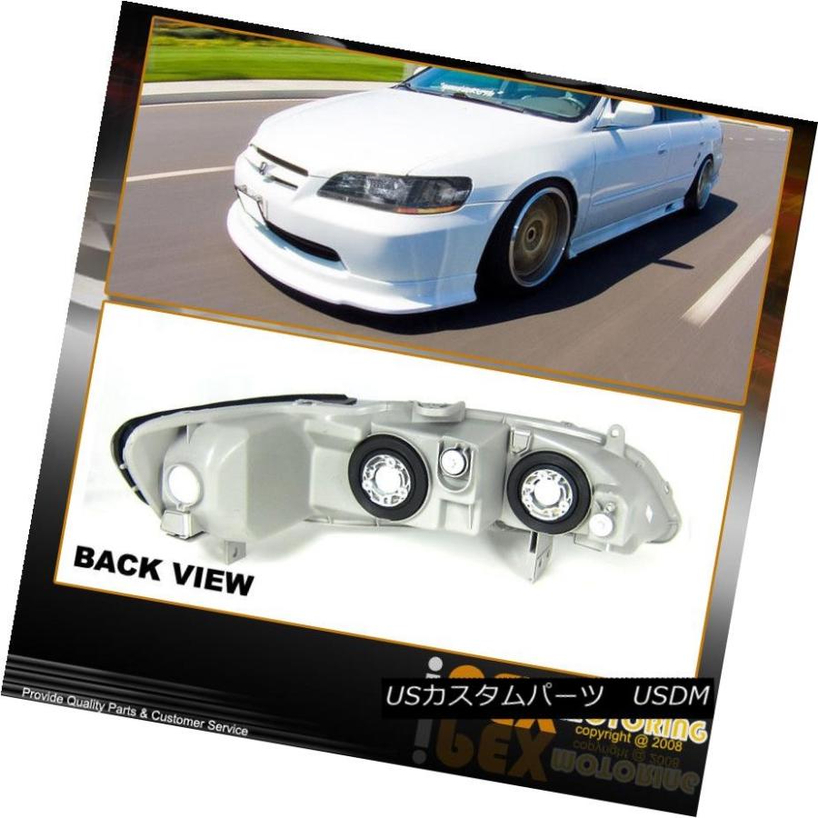 ヘッドライト 2001-2002ホンダアコード4DrセダンJDMブラックヘッドライトW /イエローフォグライトキット 2001-2002 Hondaの画像