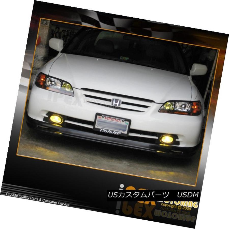 ヘッドライト 2001-2002ホンダアコード4DrセダンJDMブラックヘッドライトW /イエローフォグライトキット 2001-2002 Hondaの画像